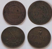 Продам 2 медные монеты 1876г.в. и 1913г.в. (царские)